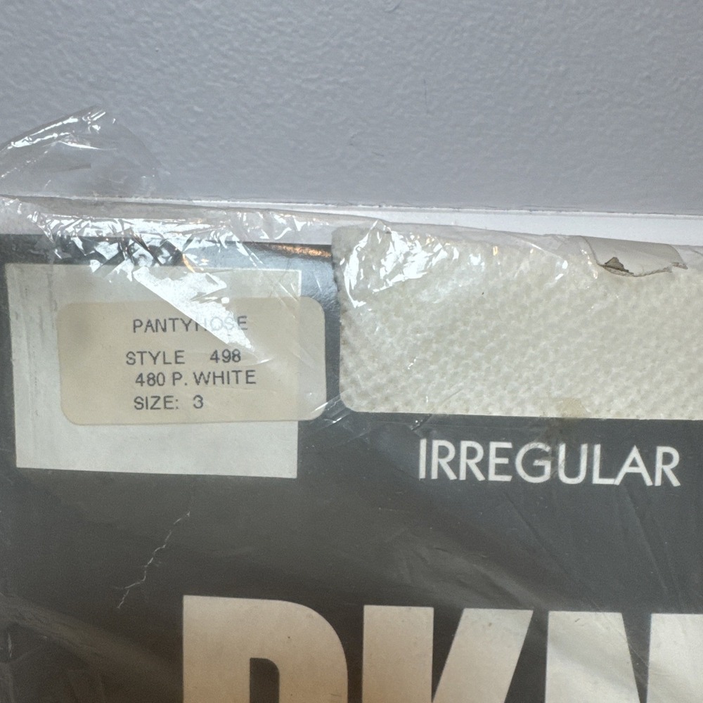 Vintage New DKNY White Mesh Pantyhose Size 3 #498 NWT - Picture 2 of 7